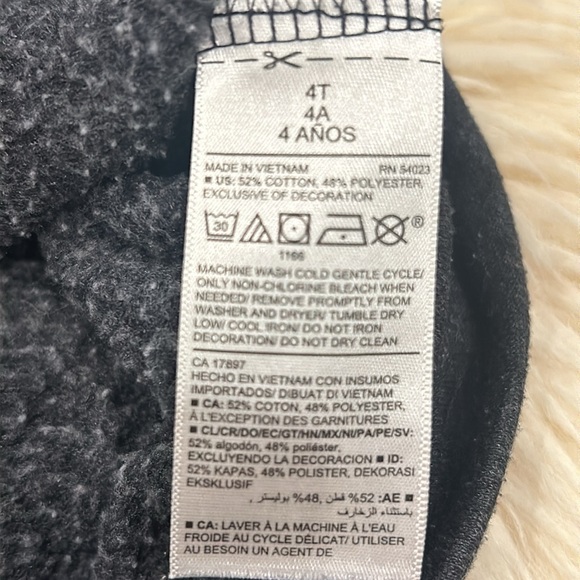 Old Navy Dark Gray Zippered Hoodie Size 4T - Picture 5 of 6